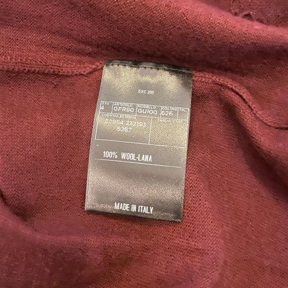 Gucci Men's V neck Wool Sweater Burgundy Size XL - Picture 8 of 9